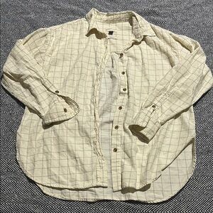 Universal Thread Cream Checkered Shirt